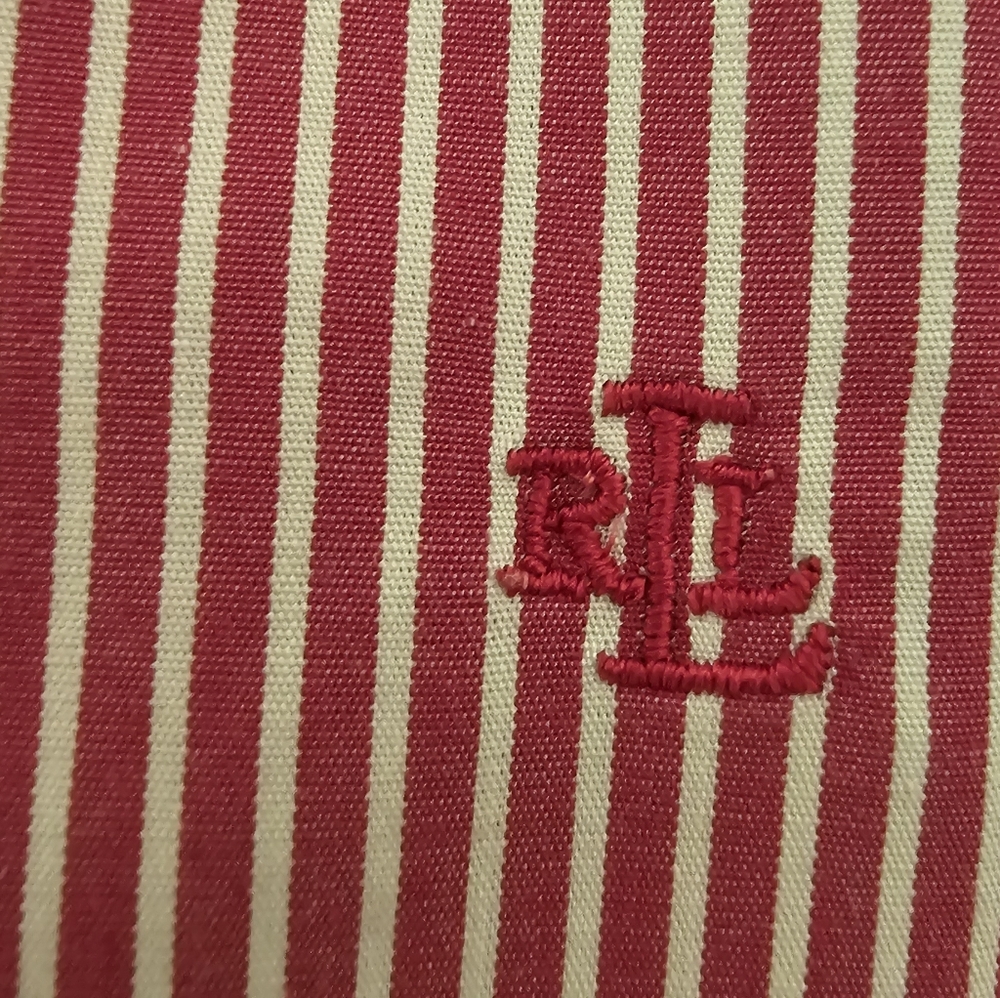 NWOT L-RL Women's Red/Purplish Striped Button Up Shirt Size-Medium - Picture 2 of 6